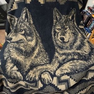 Vintage Wolf Bed Blanket Full to Queen Size